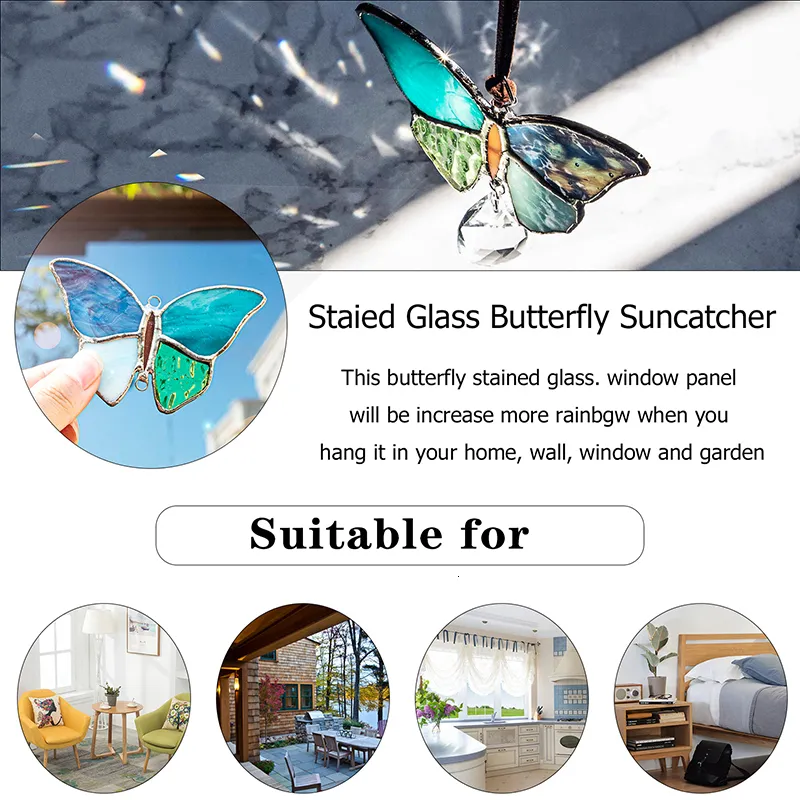BOGDAN Butterfly Suncatcher With Pressed Flower Wings Mom