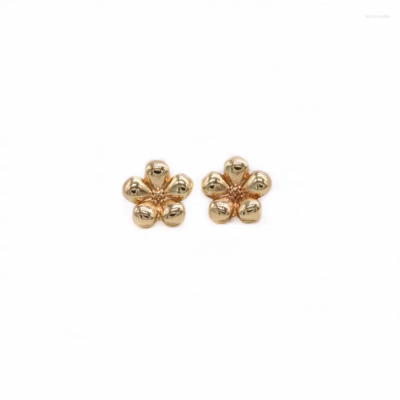 Stud Earrings Flowers Contracted 5 Petal Style Ear Nails Three Color Suitable For Women