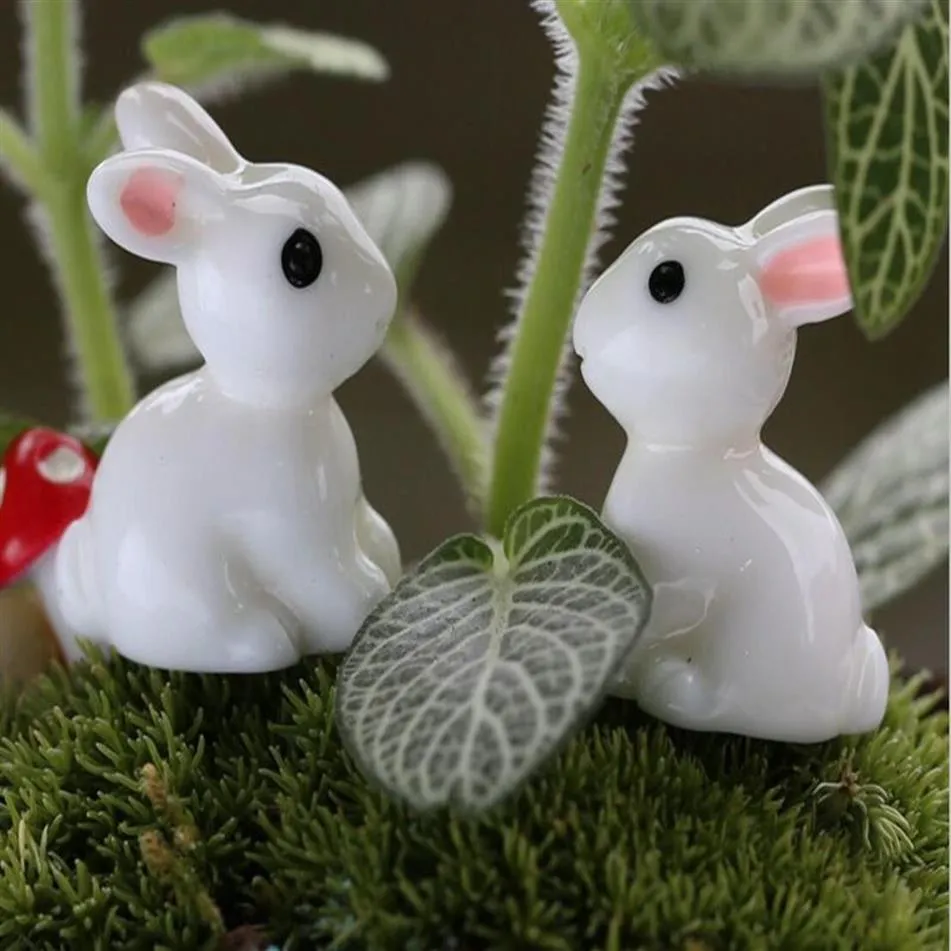 100 pçs resina coelho miniaturas paisagem acessórios para casa decoração do jardim scrapbooking artesanato diy228n