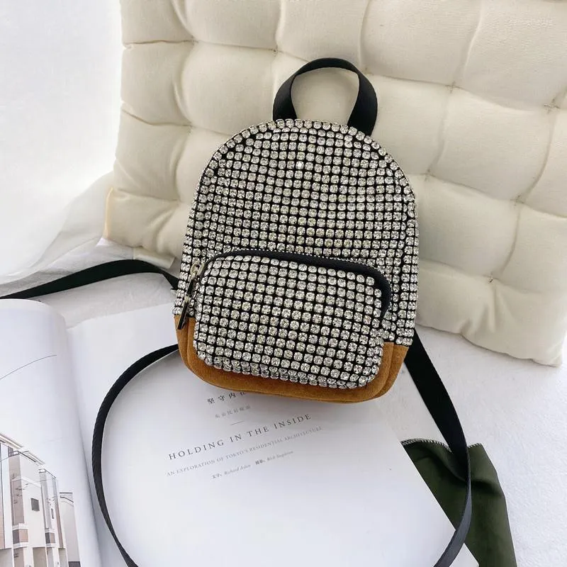 Schultaschen Classic Diamonds Rucksack für Frauen/Männer Shiny Strass Schulter Messenger Patchwork Mini Bookpack Handytasche Mochilas