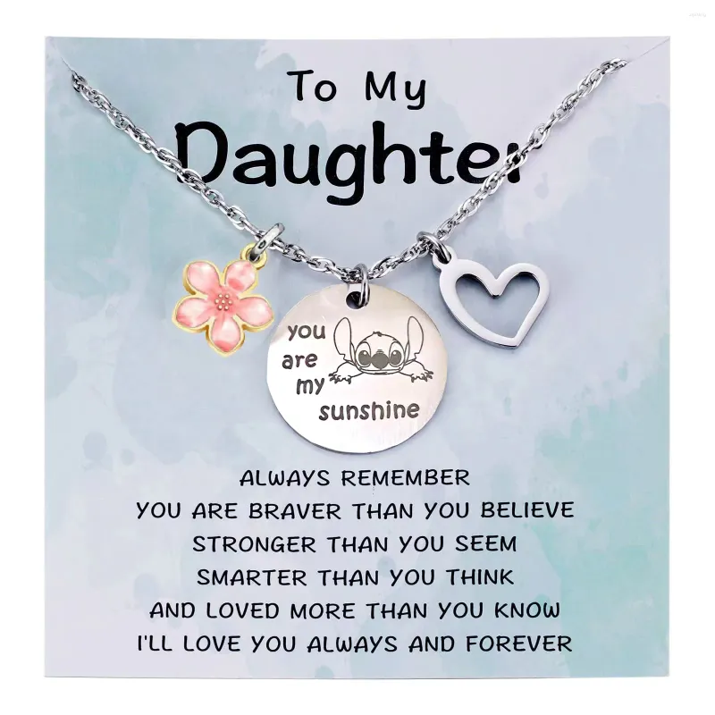 Pendant Necklaces Gift You Are My Sunshine Necklace Greeting Card