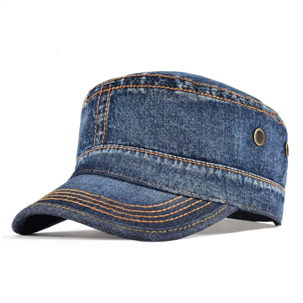 Caps de bola Voboom jeans exército homens lavados algodão outono design de moda chapéu de moda happipe plana top
