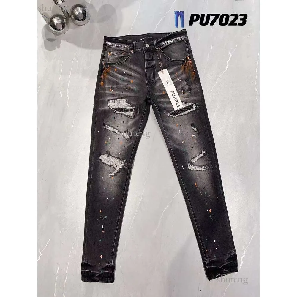 Purple Jeans Denim Pantalons Hommes Jeans Designer Jean Hommes Pantalon Noir Haut de Gamme Qualité Droite Conception Rétro Streetwear Pantalon De Survêtement Occasionnel 554