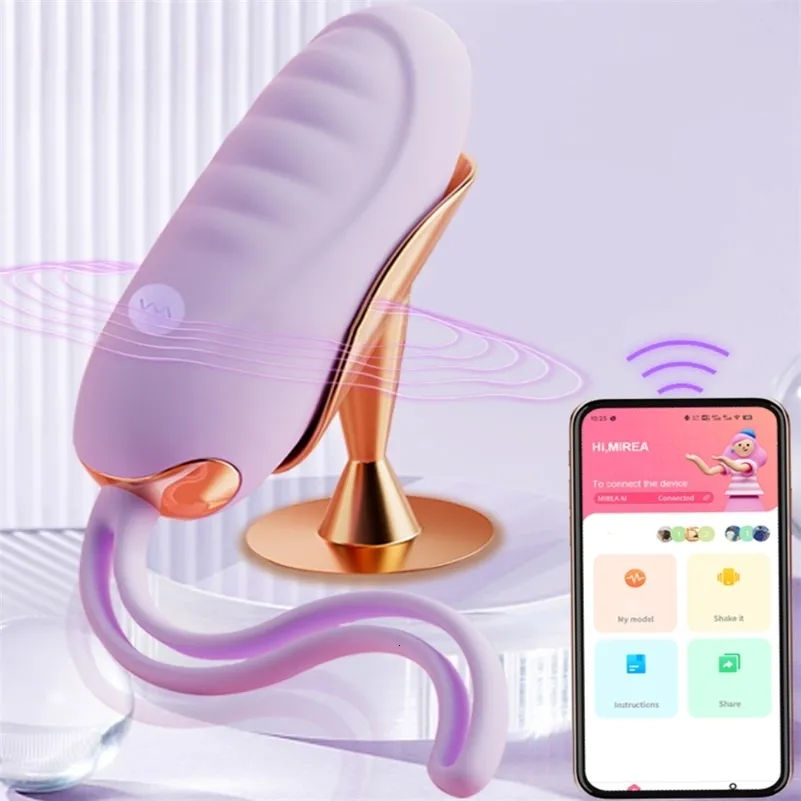 Ägg/kulor G SPOT Vibrerande Jump Egg Dildos Vaginal Massager Vibratorer Wearable Anal Stimulator Chargeble App Vuxen Sex Toys For Women 231121