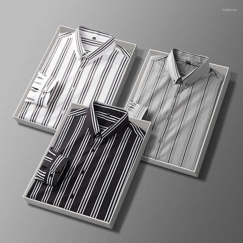Men's Casual Shirts Fashionable Vertical Stripe Shirt For Men - Stylish And Sophisticated Business