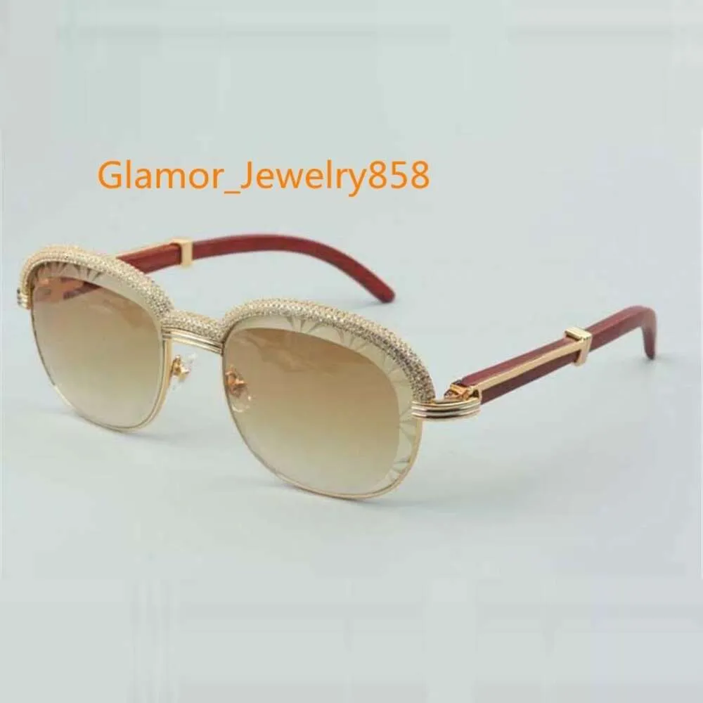 Bestverkochte zonnebril met natuurlijk houtgeslepen lens van topkwaliteit, hoogwaardig diamanten wenkbrauwframe 1116728-A, maat 60-18-135 mm