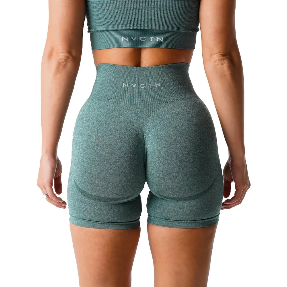 Yoga Outfit NVGTN Shorts sem costura Cintura alta para mulheres Smile Contour Biker Gym Workout 231122