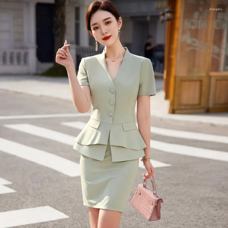 Women's Two Piece Pants Formal Women Business Suits OL Styles Pantsuits With And Jackets Coat Professional Blazers Trousers Set Oversize 5XL