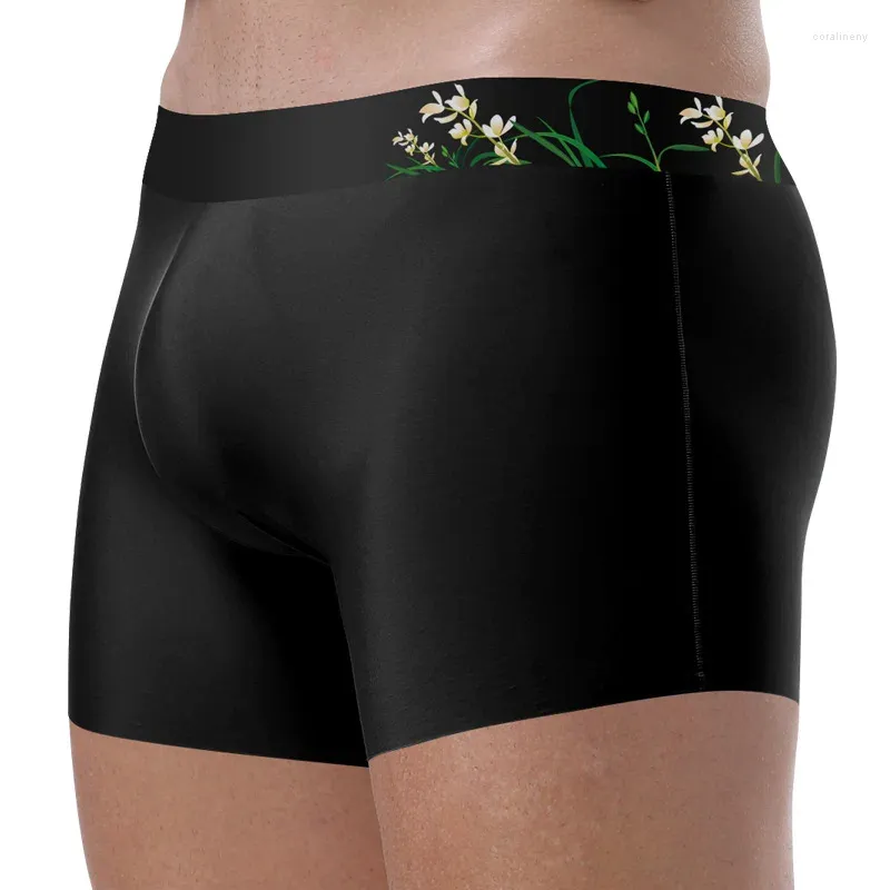 Cuecas juventude convexa bolsa boxers shorts para homens seda gelo leve respirável legal roupa interior meninos calcinha confortável lingerie skinny