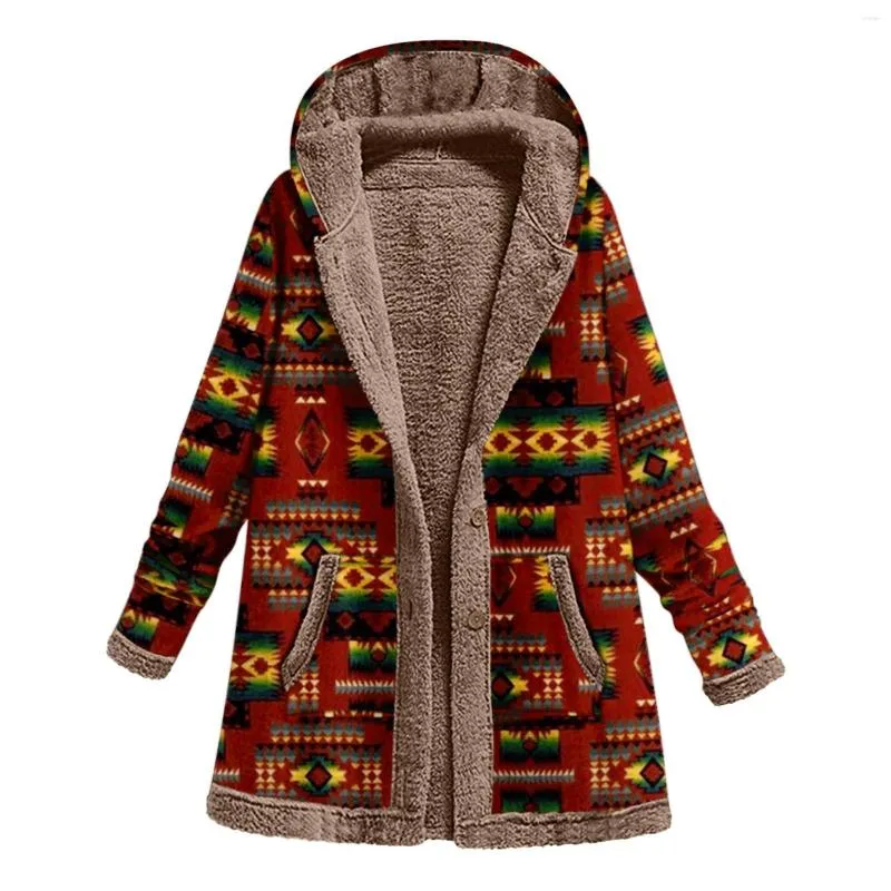 Women s Jackets Women Winter Warm Coat Casual Patchwork Female Long Sleeve Hooded Outwear Fashion Streetwear Lady Clothes Loose Boho Jacket