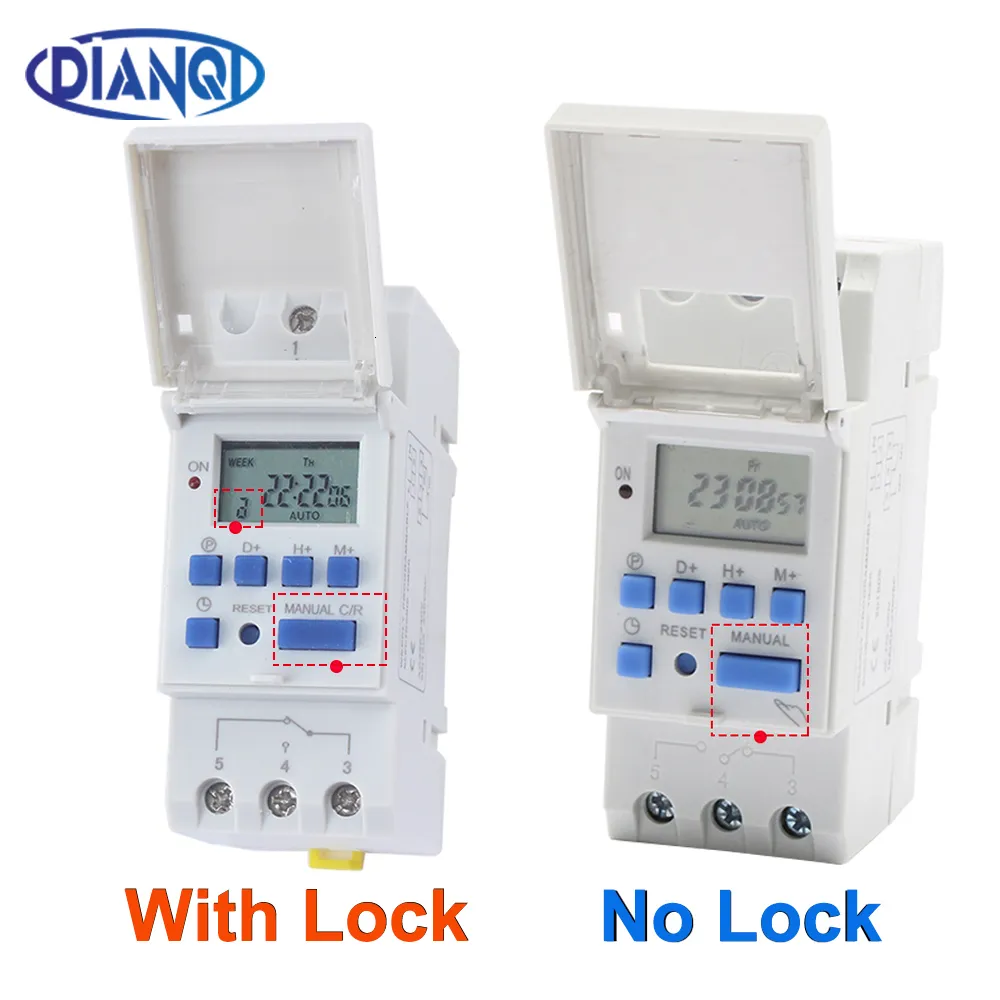 Programmable Digital Timer Switch - Microcomputer Time Relay, DIN Rail ...