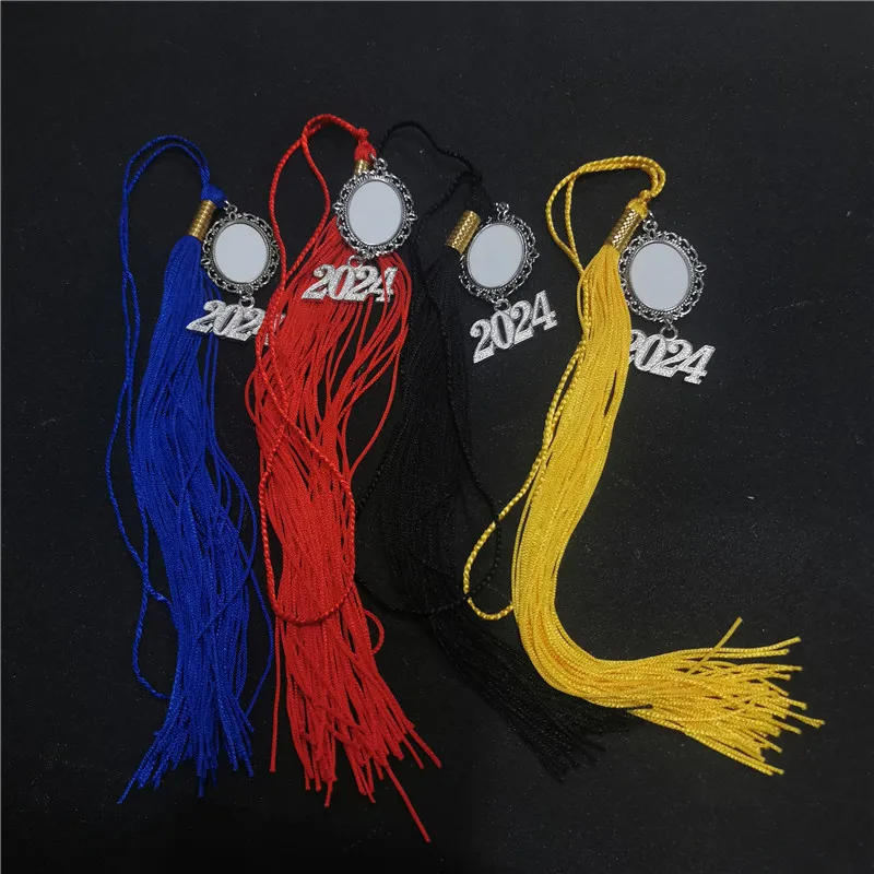 Sublimation Blank 2024 Graduation Hat Tassel Charms Hot Transfer