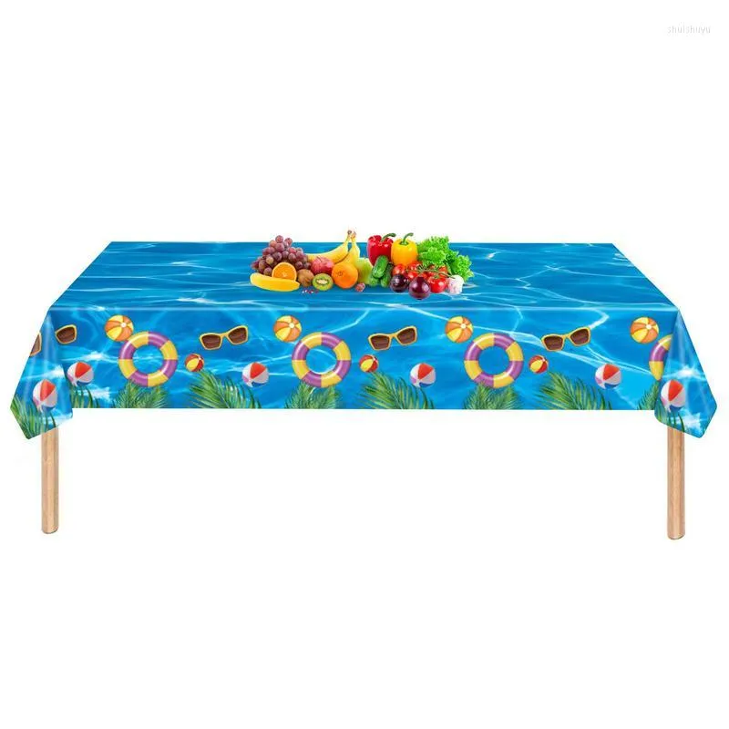 Nappe de table 51x86 pouces nappe de fête de piscine couverture étanche plage anniversaire PP décoration fournitures