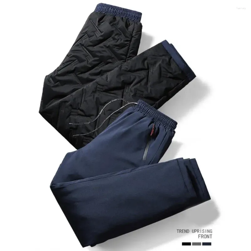 Pantalon de survêtement chaud et confortable pour homme, avec poches élastiques à la taille, idéal pour le Jogging, exercice, tenue décontracté, couleur unie, hiver