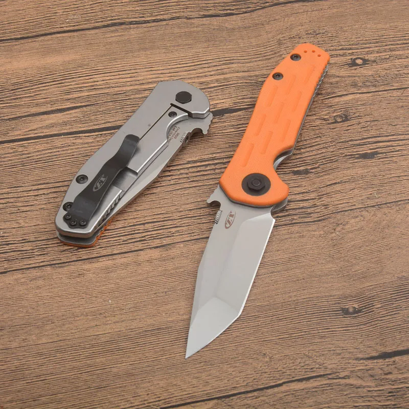 0620 Survival Folding Knife D2 Tanto Point Stone Wash Blad utomhus vandring camping EDC Pocket Knives med butikslåda