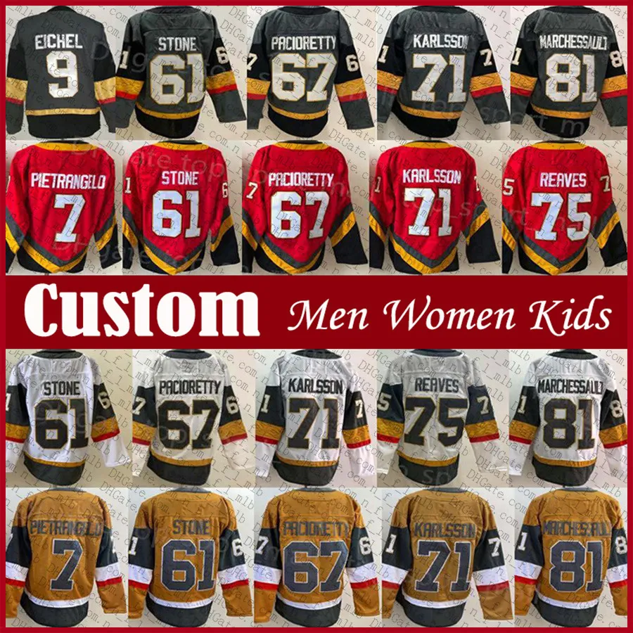 Top Stitchjack Eichel Mark Stone Hockey Jersey Custom William Karlsson Jonathan Marchault Jonathan Quick Alex Pietrangelo Shea theodore Nicolas Roy