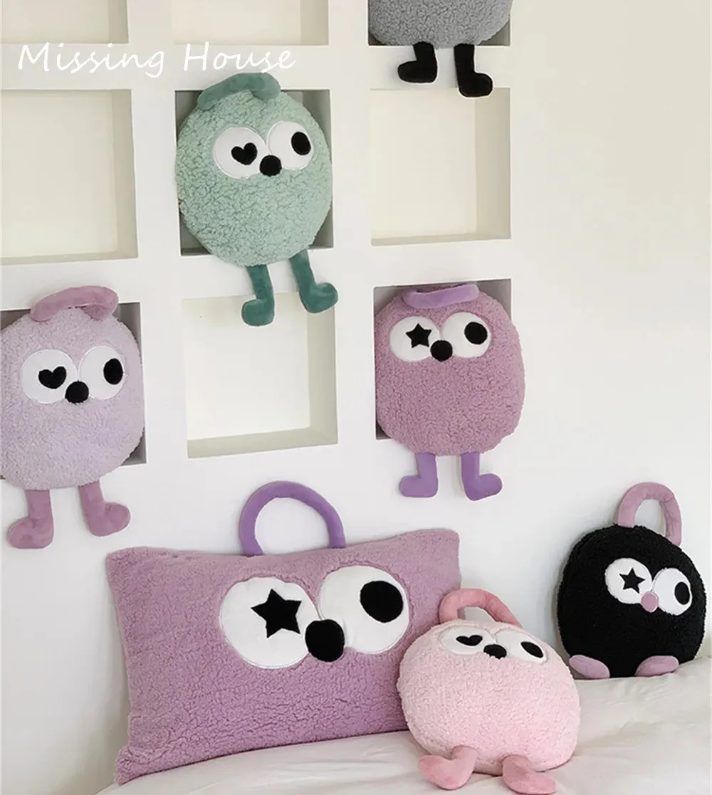 Kissen/Dekokissen Cartoon Big Eyes Bein Plüsch Rückenkissen Kissen Morden Deko Geschenk Plüschhülle Sofa Wohnzimmer Schlafzimmer Party Deko 231122