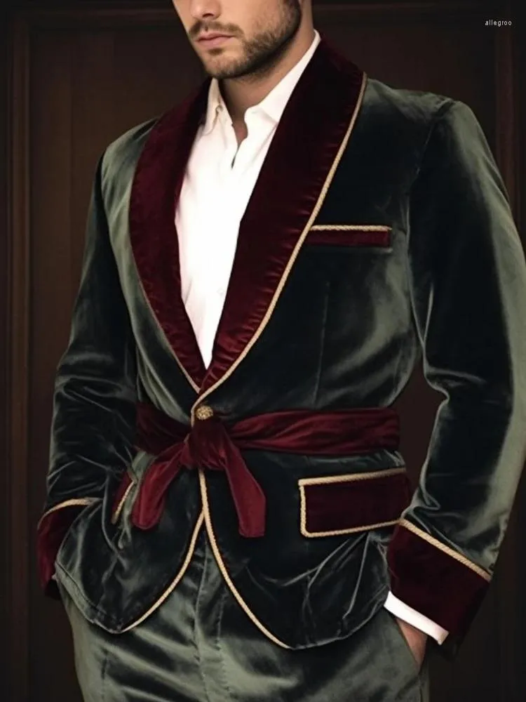 Mens velvet top smoking jacket vintage