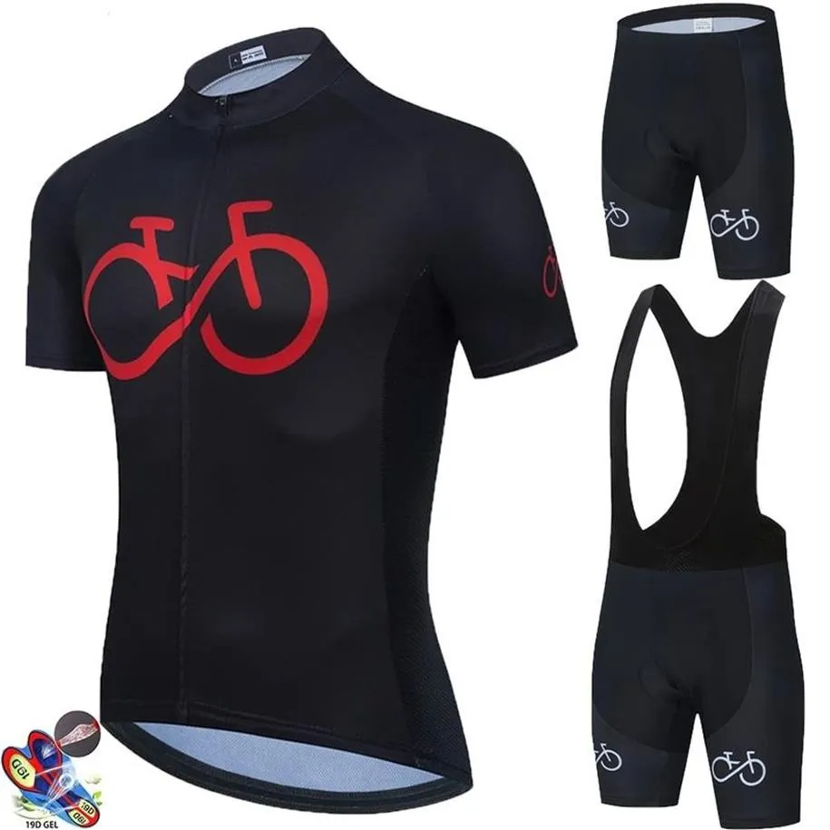 2022 Black Cycling Jersey Set 19D Pad Bib Shorts 자전거 의류 Quick Dry Men Pro Bike Maillot Ciclismo Hombre265o