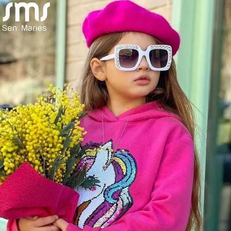 Inne akcesoria modowe 2021 Dzieci Śliczne duże okulary przeciwsłoneczne Dzieci Square okulary Baby Fashion Colour