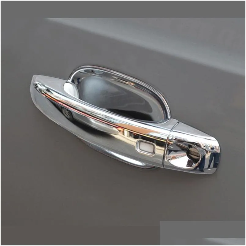 Car Stickers Outer Door Handles Decoration Frame Er Chrome Doorknob Trim For A4 B8 Q3 Q5 Bowl Ers Exterior Decals Drop Delivery Mobi Dhyg4