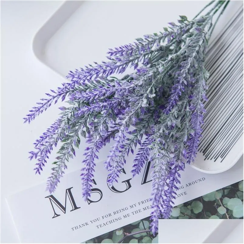 Christmas Decorations Artificial Flowers Navidad Purple Plastic Lavender Vases For Home Decor Accessories Decorative Diy Fake Plants D Dhyql