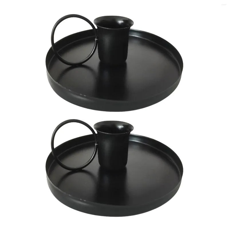 Candle Holders 2PCS Iron Art Office Party Pulpit Central -Centerpiece Single Head Sypial