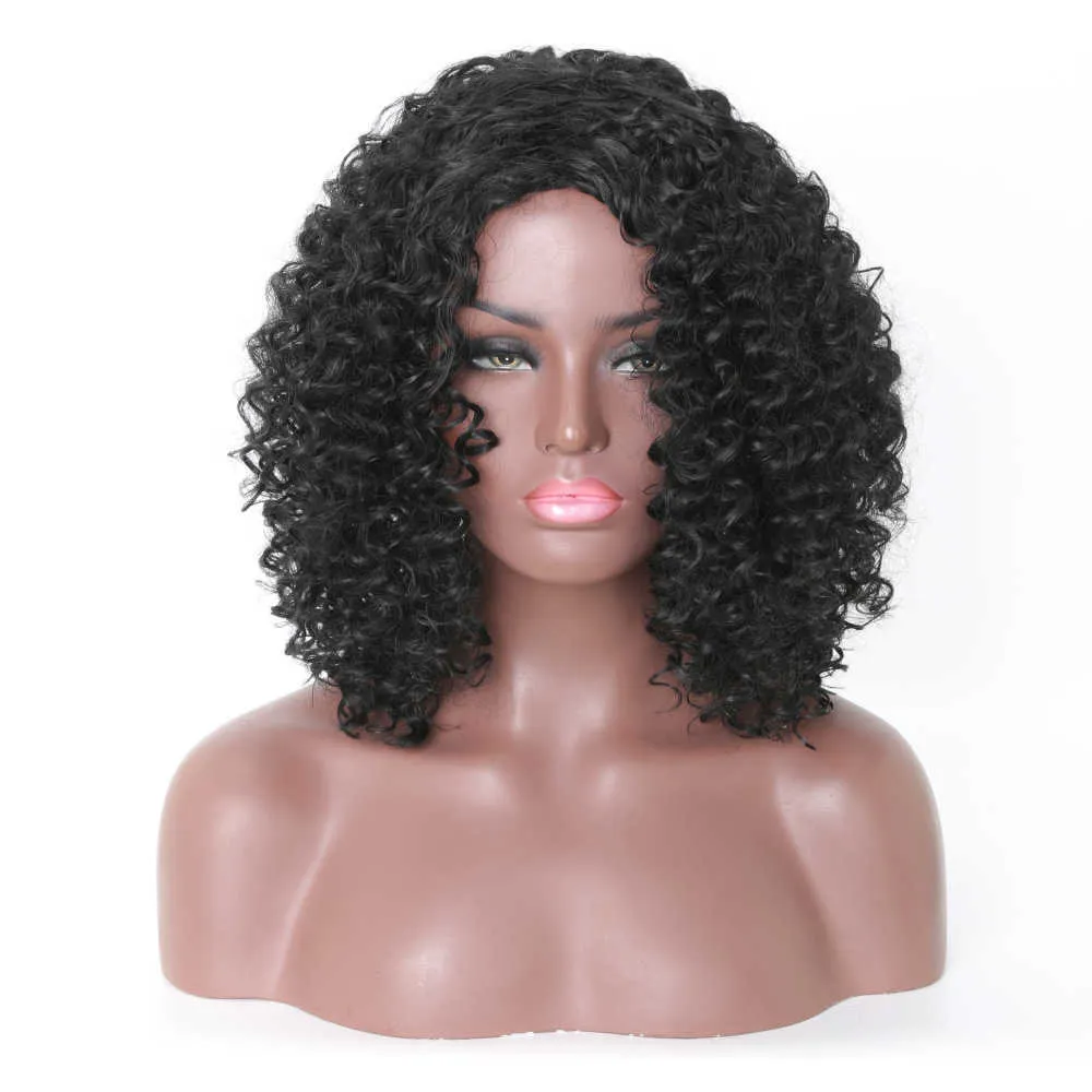 Wig headgear small curl wig headgear black short fluffy wig headgear