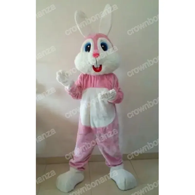 Tamanho adulto mascote de coelho rosa fantasia