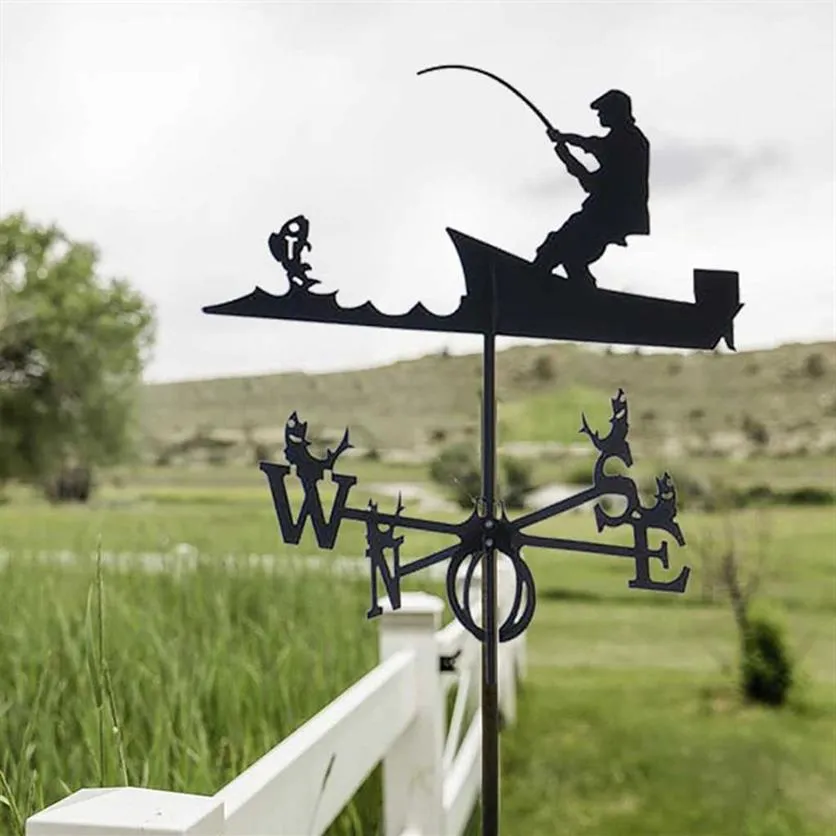 Stainless Steel Weathervane Roof Mount Weather Vane Garden Barn Scene Yard Stake for Home Supplies Decor H0927180R