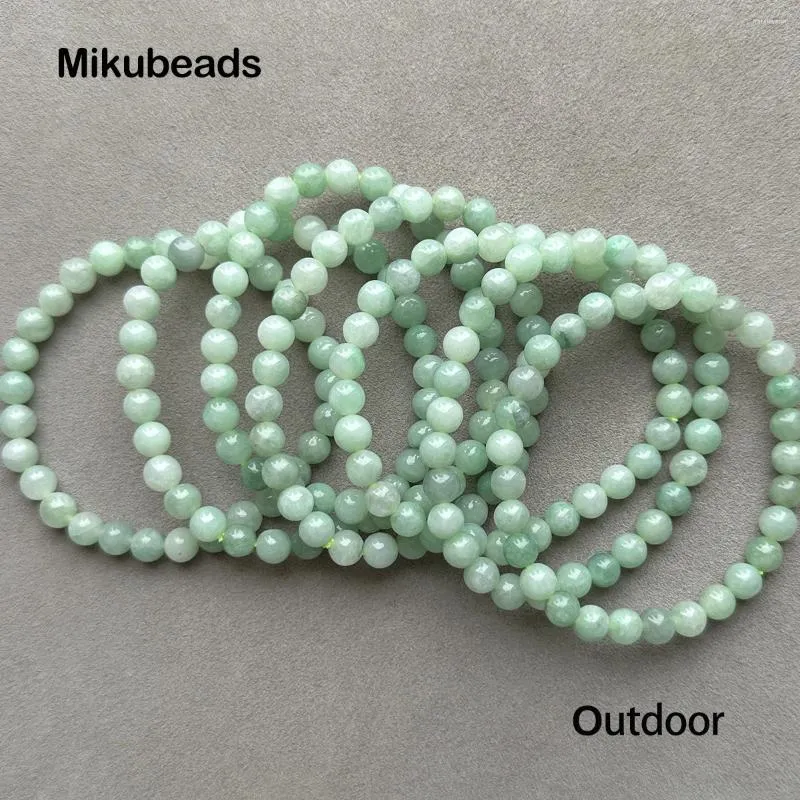 Lösa ädelstenar grossist naturliga 3a 6,5 ​​mm burma jadeite släta runda pärlor för att göra smycken diy armband halsband