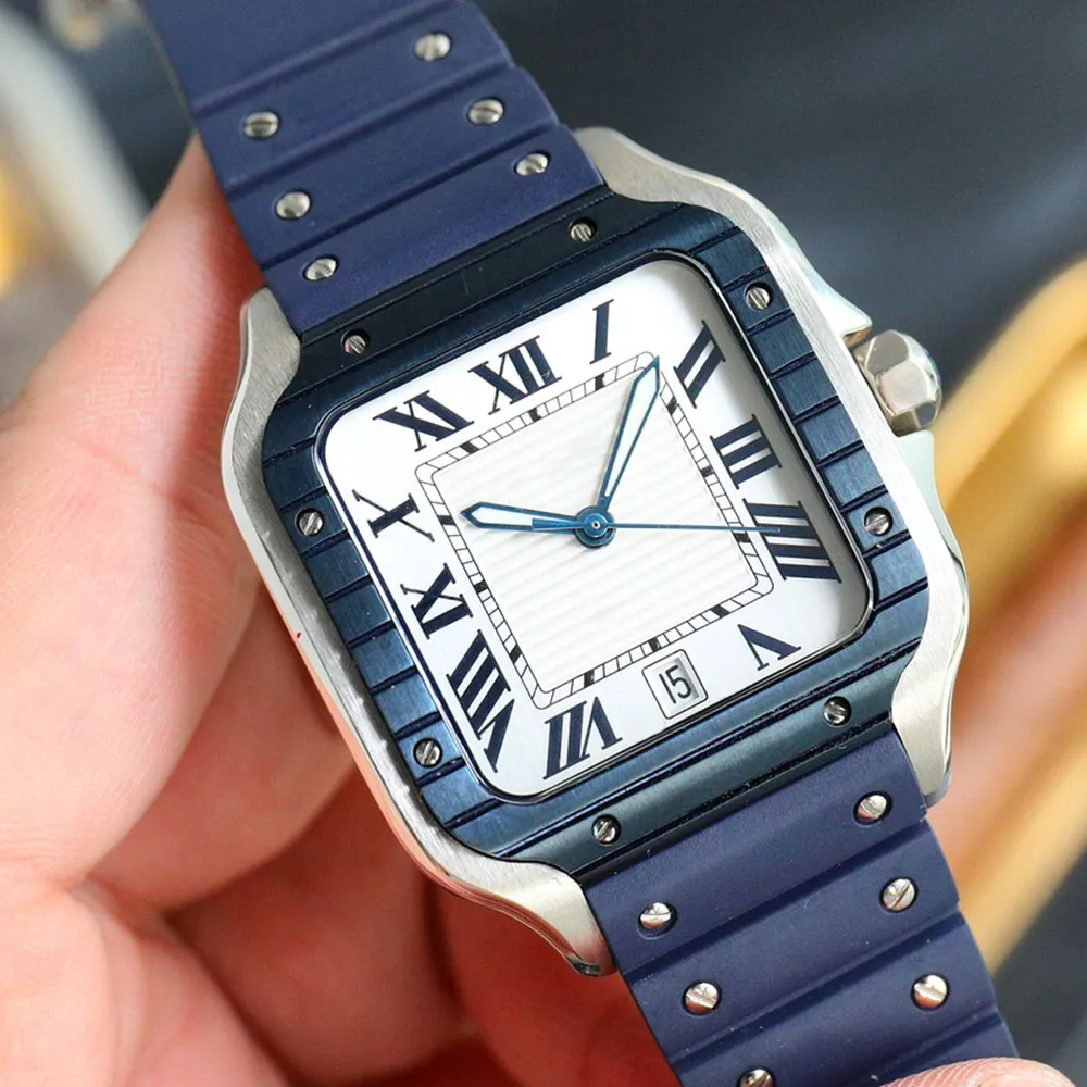 Relógios de designer homem relógio masculino relógios mecânicos automáticos relógios de pulso pulseira de borracha orologi lusso