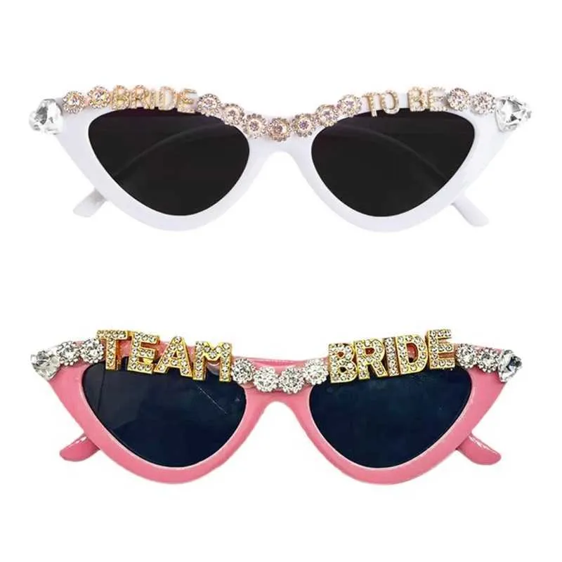 Sunglasses Carnivals Party Bachelor Sunglasses Bride To Be CatEye Shape Frame Girls Hangings Nose Glasses Rock Sunglasses Woman J230422
