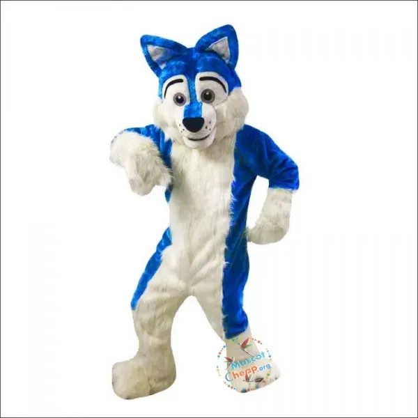 2024 Professional Blue Wolf Mascot Costume Walking Cartoon Anime Earth Performance Clothing Earth Props Clothing