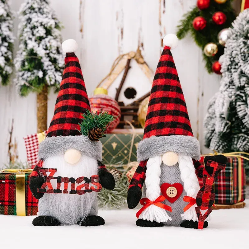 Décorations de Noël Poupée sans visage de Noël Gnome Doll Joyeux Noël Décorations pour la maison Ornement de Noël Noël Navidad Natal Année 2024 231121
