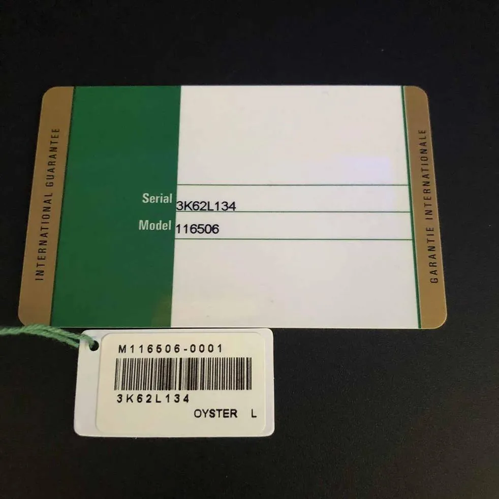 Rolex serial cheap number card