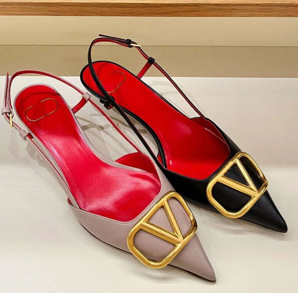 Designer-High-Heel-Schuhe, glänzende Strass-Metall-V-Schnalle, spitz, klassische Marken-Sandalen, 6 cm, 8 cm, 10 cm, dünne Absätze, sexy Damen-Pumps, 34–44 UGGsity GE
