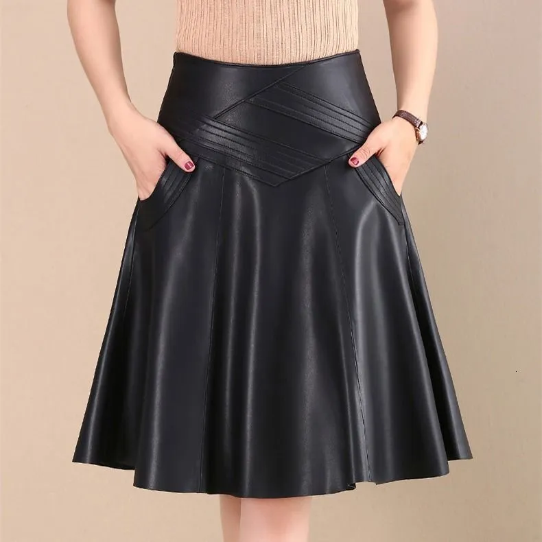 High Waist PU Leather Pleated Skirt For Women Spring Autumn A Line A Line Leather Skirt With Faldas Jupe Design 230422 From Kong02 17.66 DHgate.Com