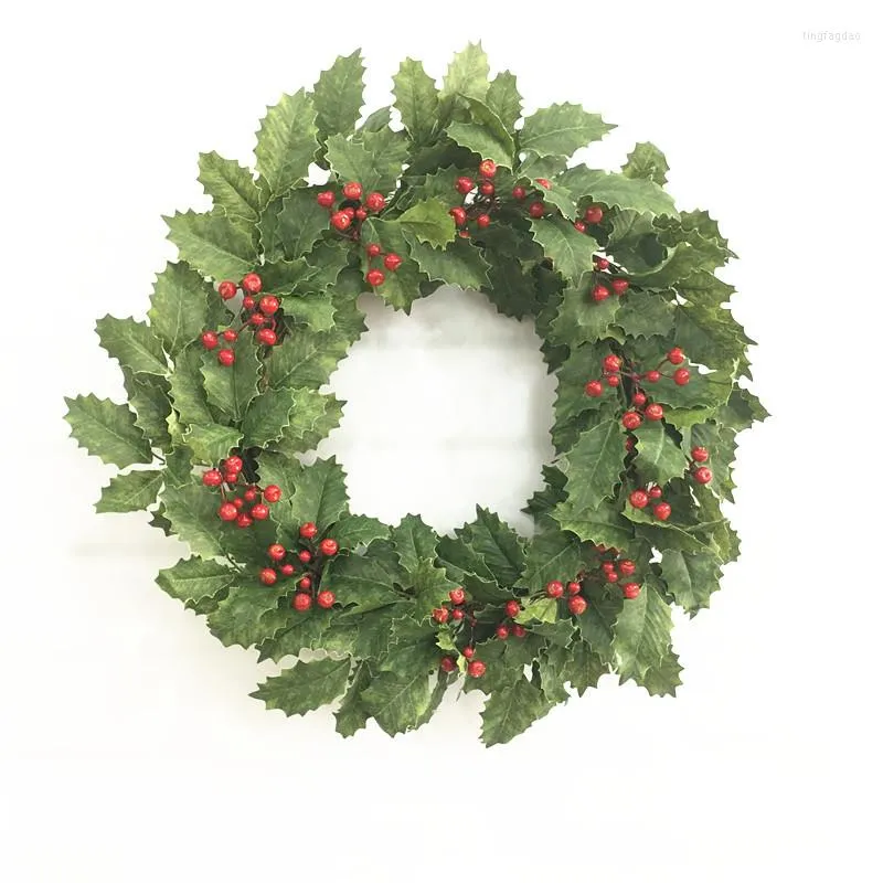 Decorative Flowers Simulated Red Berry Christmas Wreath Artificial Garland American-style Simulation Bouquet