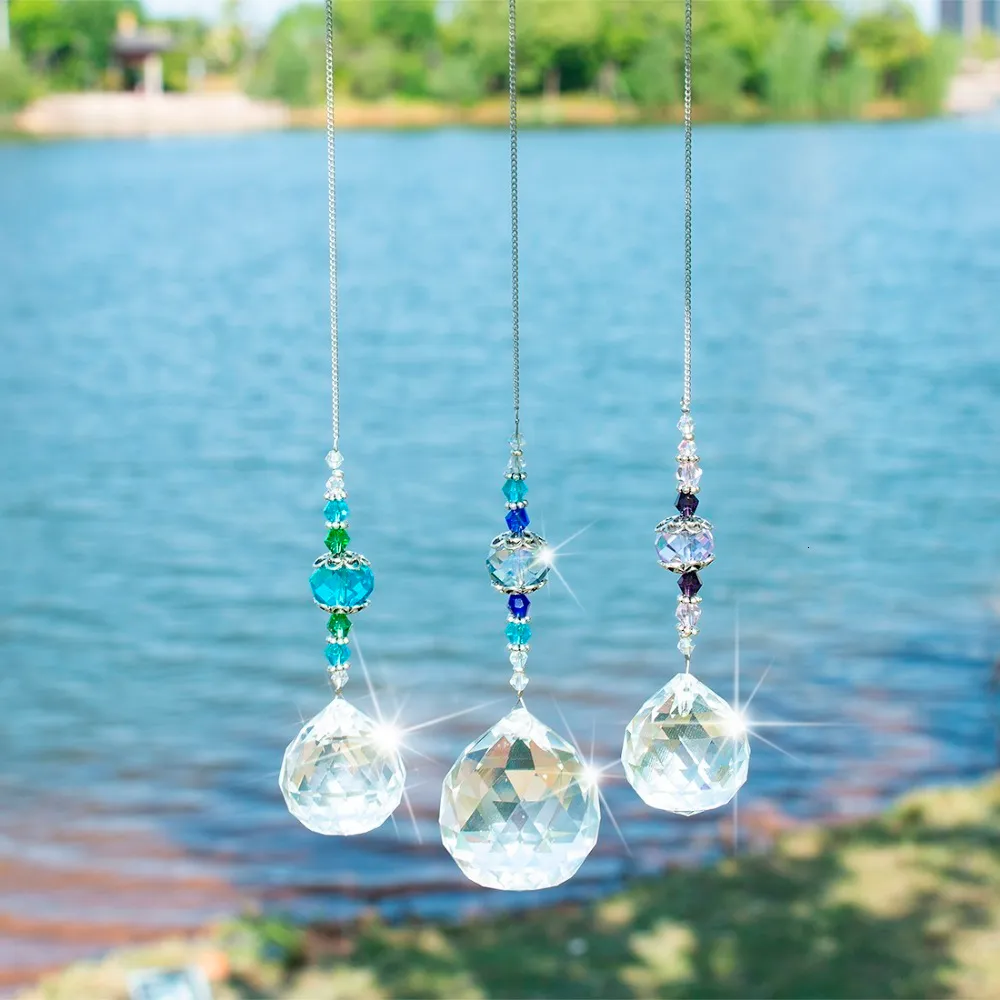 Crystal Prism Balls - 3 Pack K9 Rainbow Maker Suncatchers For Windows