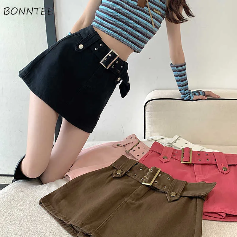 Gonne Gonne Donna College Ulzzang Elegante A-line Moda Semplice Popolare Estate All-match 5 colori Vita alta Solid Tasche casual Ins P230422