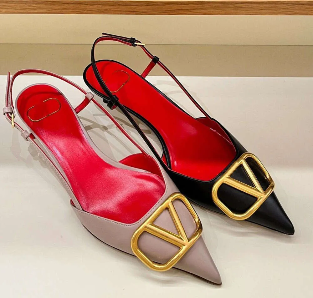 Chaussures à talons hauts de créateur brillant strass métal boucle en V pointu sandales de marque classiques 6 cm 8 cm 10 cm talons fins pompes sexy pour femmes 34-44 résistant à l'usure