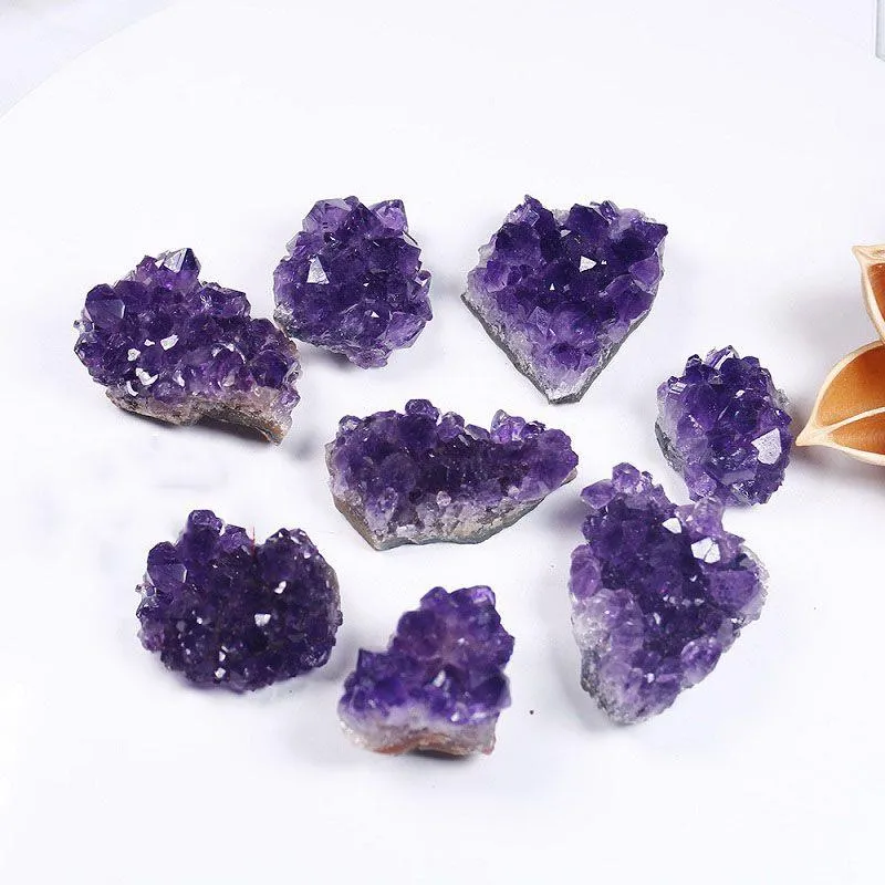 10-70G 30-50mm Amethyst Home Decor Geode Natural Crystal Quartz Stone Wand Point Energy Healing Mineral Stone Rock Qates