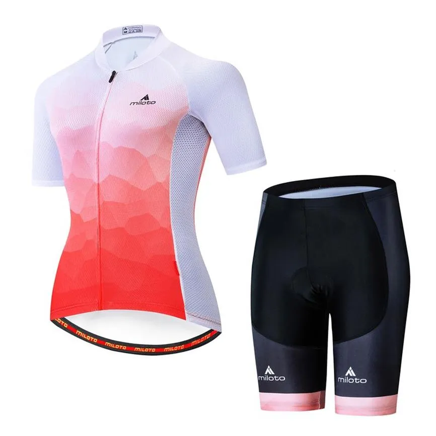 2022 Kvinnors triathlon kort ärm cyklingtröja sätter Maillot Ropa Ciclismo Bicycle Clothing Bike Shirts3101