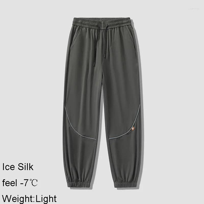 Men's Pants 8XL Ice Silk Summer Sports Mens Plus Big Size Trousers Male Clothing Casual Jogging Oversize Wide Leg 7XL 6XL 5XL Z597