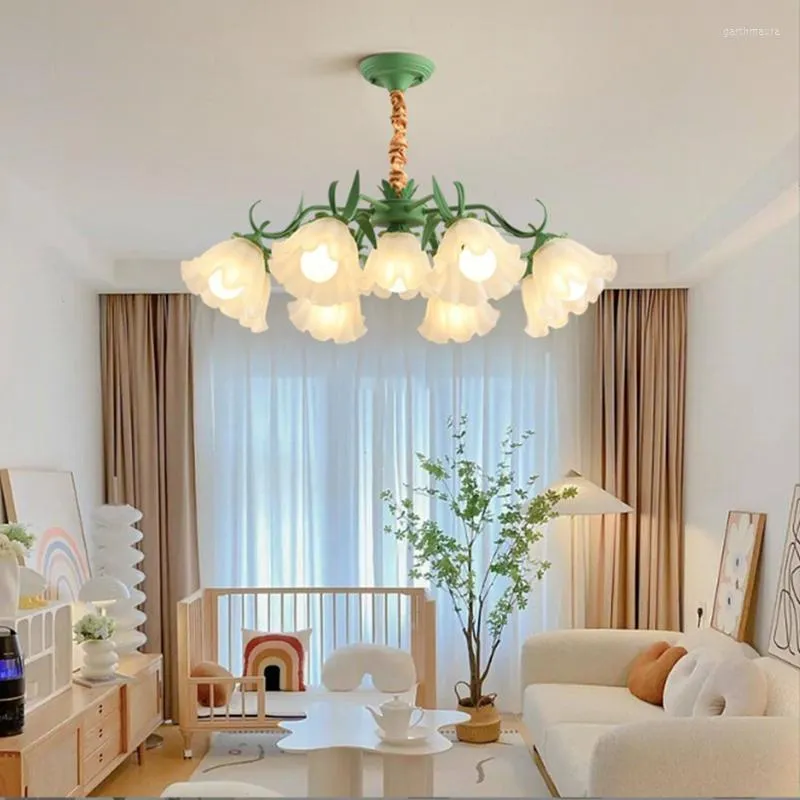 Ljuskronor pendellampor trädgård stil blomma ljuskrona modernt led tak för vardagsrum kreativa matrum interiör lampor