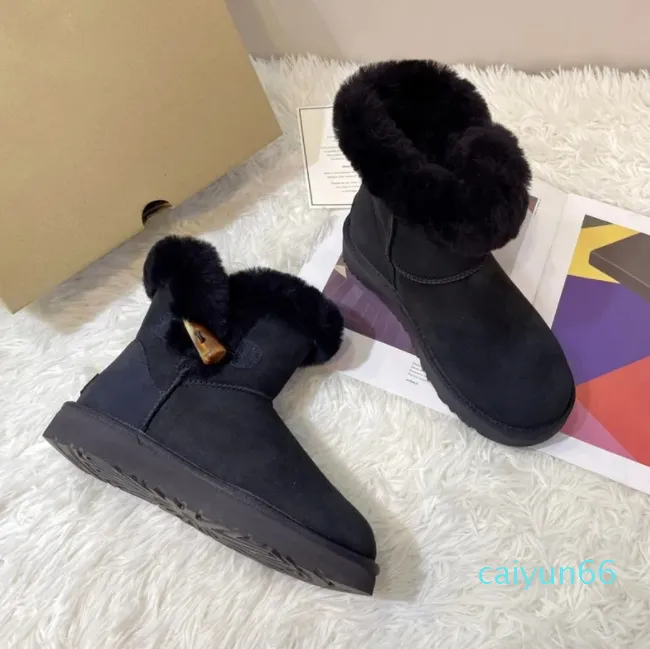 Laarzen Dames Australië Snowboot Dames Luxe Slippers Ultra Mini Mode Platformlaarzen Winter Suede Wol Dames Warm Bont Enkellaarsjes