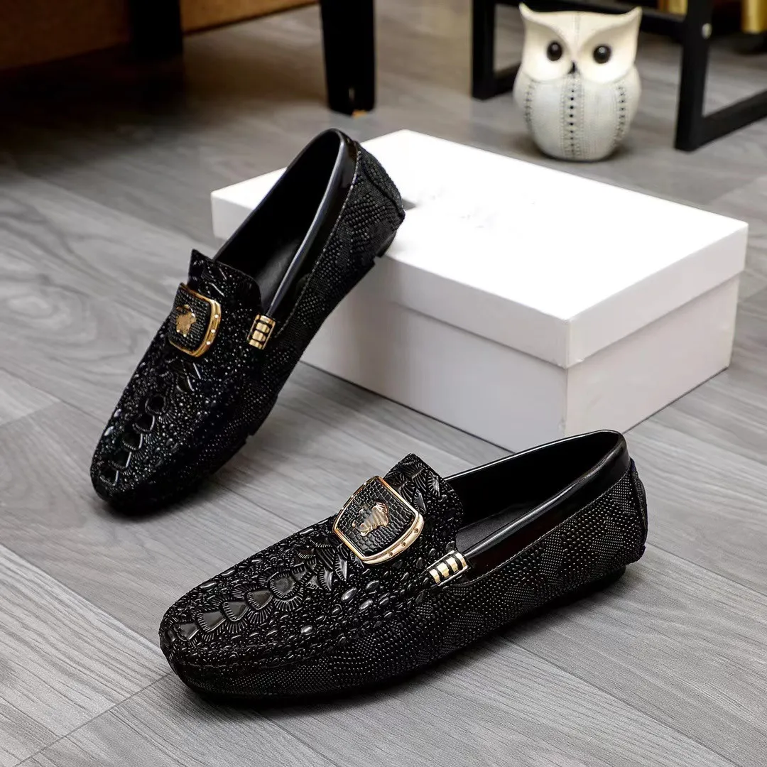 Luxury Designer Mens Loafers And Driving Shoes With Metal Buckle Fashionable Flats For Tennis