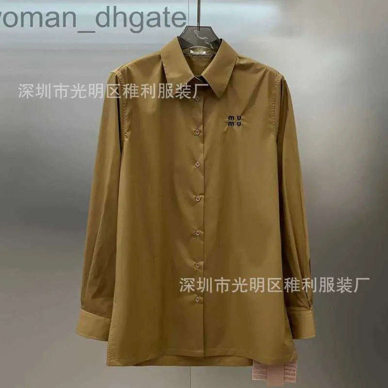 Women's Blouses & Shirts Designer Embroidered loose fitting women's logo decoration poplin shirt top shirt skirt H4DC