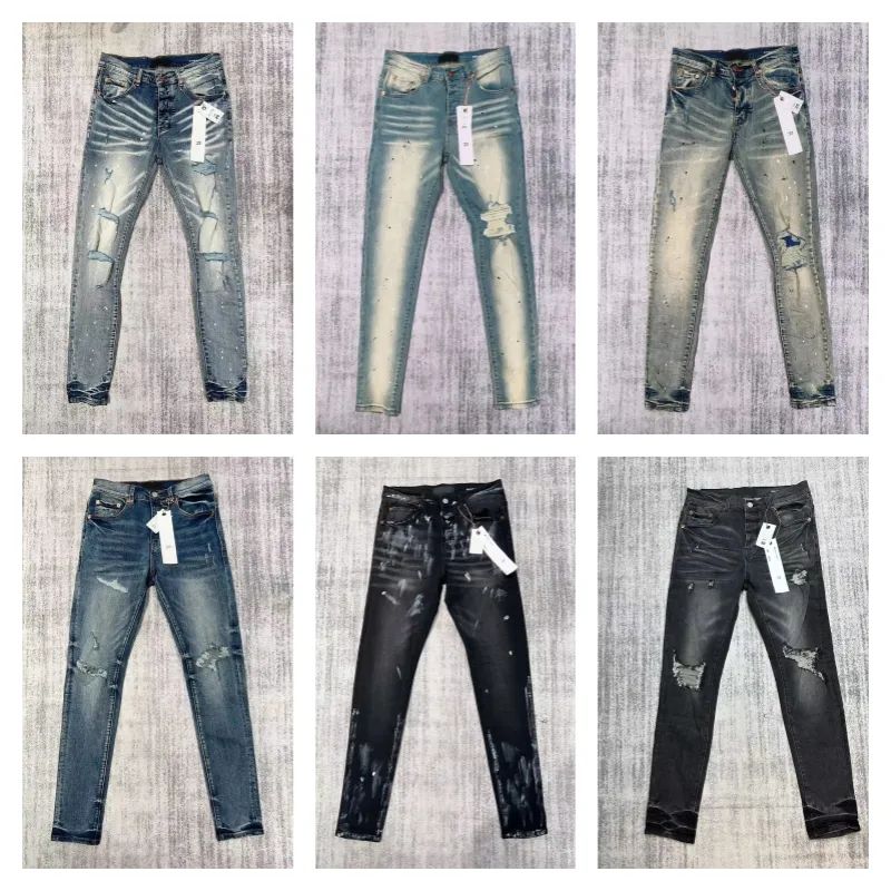 Men Amirs Jeans Designer Jean Zipper Straight High-End Stretch Plus Size Stylish 2023 Skinny Trouser Ripped Pants Pantalon Homme Classic Fashion Hole denim